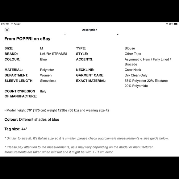 Laura Strambi, Size medium, Blue - Picture 7 of 8